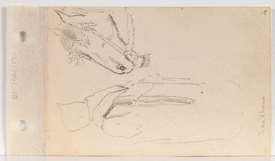 Studie eines Yankton-Indianers und eines Pferdes (Blatt 18 recto) von Charles Ferdinand Wimar