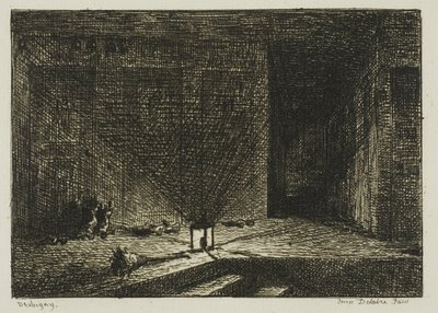 Innenraum eines Gasthauses (Der Korridor eines Gasthauses) von Charles Francois Daubigny