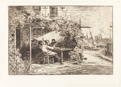 Mittagessen auf dem Weg nach Asnieres von Charles Francois Daubigny