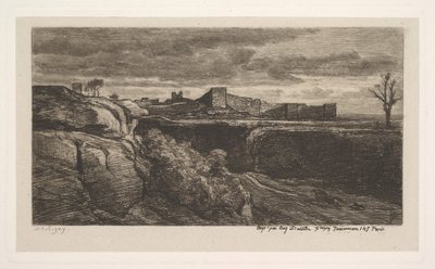 Ruinen des Schlosses von Crémieux Isère, 1850 von Charles Francois Daubigny