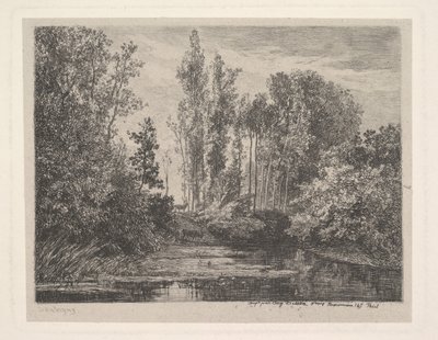 Hirsche am Wasser, 1850 von Charles Francois Daubigny