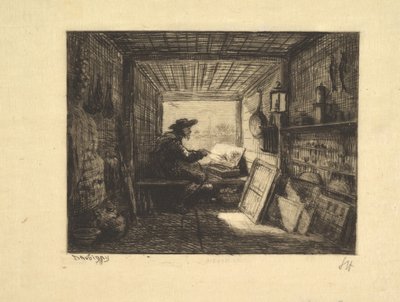 Das Bootstudio, aus der Serie Reise im Boot, 1862, 1861 von Charles Francois Daubigny