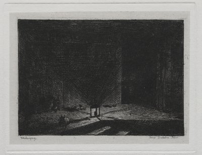 Die Bootsfahrt: Innenansicht eines Gasthauses (Der Flur eines Gasthauses) von Charles Francois Daubigny