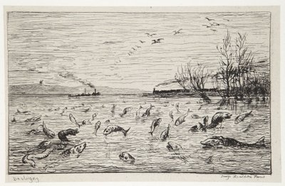 Die Fische freuen sich über die Abreise des Schiffsjungen von Charles Francois Daubigny