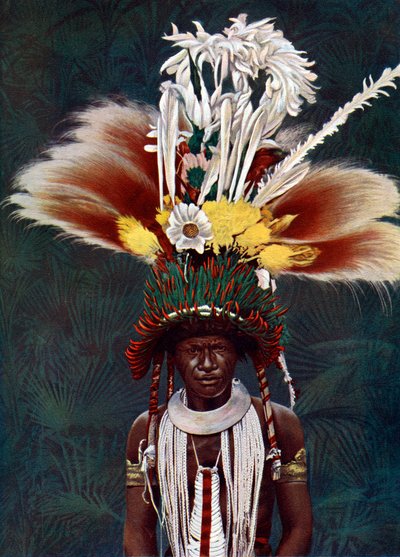 Ein Roro-Häuptling, gekleidet für einen zeremoniellen Tanz, Papua-Neuguinea, 1920 von Charles Gabriel Seligman