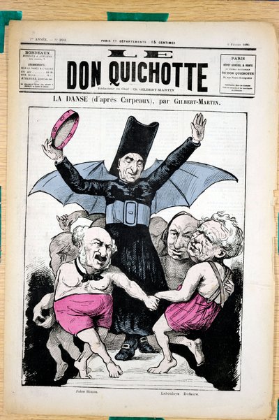 Titelblatt von „Le Don Quixote“, Nummer 294, Satirisch in Farben von Charles Gilbert Martin