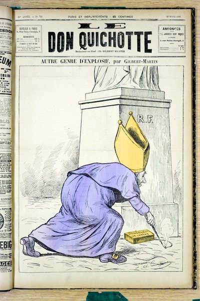 Cover von "Le Don Quixote", Nummer 925, Satirisch in Farben von Charles Gilbert Martin