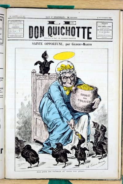 Titelblatt von „The Don Quixote“, Nummer 440, Satirisch in Farben von Charles Gilbert Martin