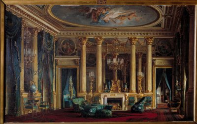Innenansicht des Wohnzimmers mit Herrn und Frau Parent von Charles Giraud