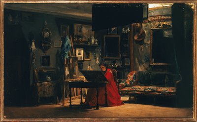 Prinzessin Mathilde (1820-1904) in ihrem Atelier, rue de Courcelles, circa 1860 von Charles Giraud