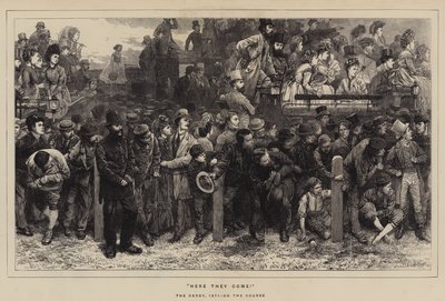 Hier kommen sie!, das Derby, 1871, Auf der Rennbahn von Charles Green