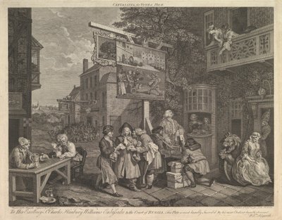 Wahlkampf um Stimmen, Platte II: Vier Drucke einer Wahl, 20. Februar 1757 von Charles Grignion