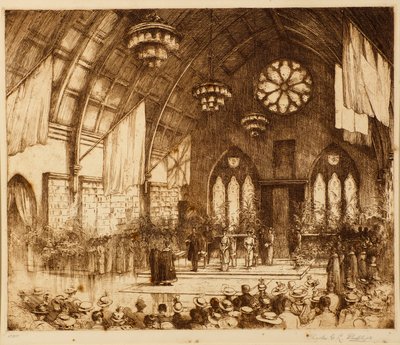 Königlicher Besuch in Dundee 1914 - Empfang in der Albert Hall von Charles Gustav Louis Phillips