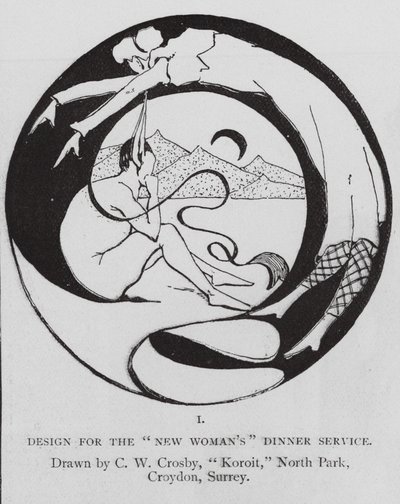 Entwurf für das Abendservice der Neuen Frau von Charles H. (after) Crosby