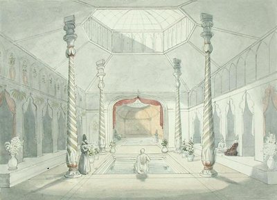 Innenansicht eines persischen Bades in Kermanshah von Charles Hamilton Smith