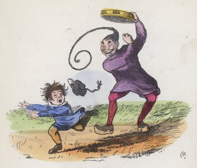 Junge, der von einem Chinesen mit Tamburin erschreckt wird von Charles Henry (after) Bennett