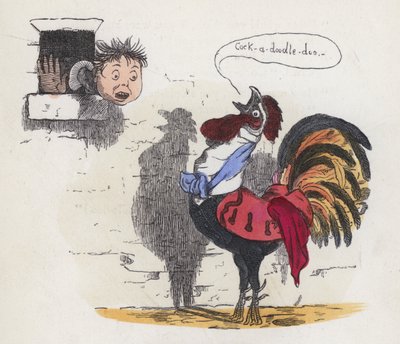 Junge, der von einem krähenden Hahn geweckt wird von Charles Henry (after) Bennett