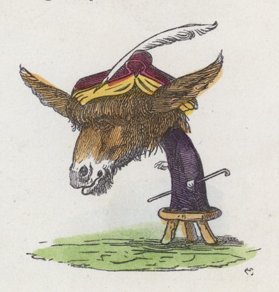 Esel steht auf einem Hocker von Charles Henry (after) Bennett