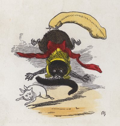 Kampf zwischen zwei Katzen von Charles Henry (after) Bennett