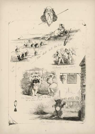 Seite aus Sprichwörter mit Bildern von Charles Henry (after) Bennett