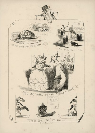 Seite aus Sprichwörter mit Bildern von Charles Henry (after) Bennett