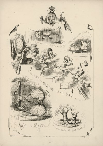 Seite aus Sprichwörter mit Bildern von Charles H Bennett von Charles Henry (after) Bennett