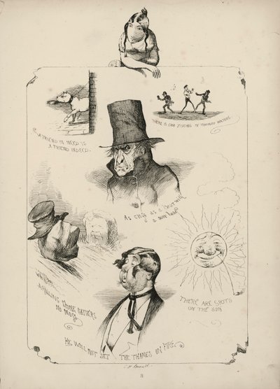 Seite aus Sprichwörter mit Bildern von Charles H Bennett von Charles Henry (after) Bennett