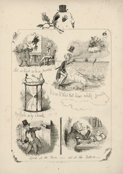 Seite aus Sprüche mit Bildern von Charles H Bennett von Charles Henry (after) Bennett