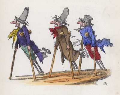Drei behinderte Bettler von Charles Henry (after) Bennett