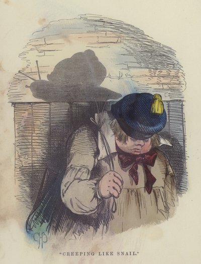 Schleichend wie eine Schnecke (farbige Gravur) von Charles Henry Bennett