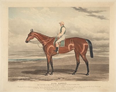 Rennen: Blue Bonnet. Der Gewinner der großen St. Leger Stakes in Doncaster 1842 von Charles Hunt