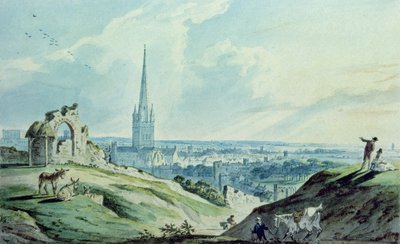 Ein Blick auf Norwich von Mouseshold Hill, nahe den Ruinen von Ketts Castle von Charles, II Catton