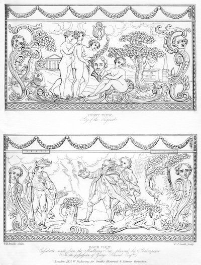 Geschnitzte Kassolette aus dem Holz von Shakespeares Maulbeerbaum, 18. Jahrhundert, 1840 von Charles J. Smith