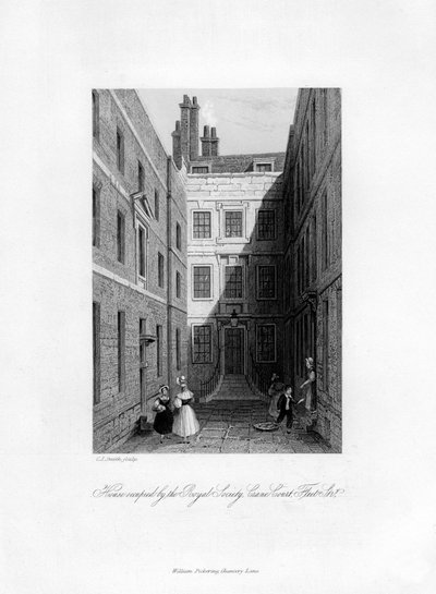 Haus der Royal Society, Crane Court, Fleet Street, 1678-1760, 1840 von Charles J. Smith