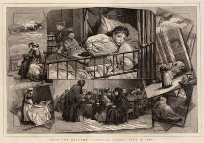 Helft den Helfern!, Hospital Sunday, 13. Juni 1880 von Charles J. Staniland