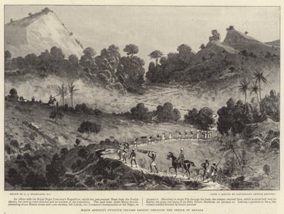 Major Arnolds Strafexpedition durch die Schlucht von Akpara von Charles J. Staniland