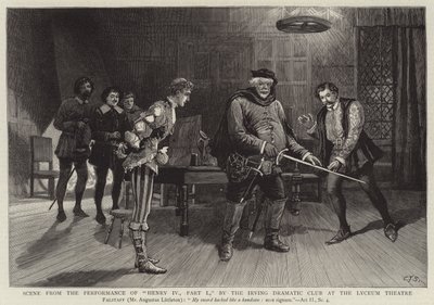 Szene aus der Aufführung von Henry IV, Teil I, durch den Irving Dramatic Club im Lyceum Theatre von Charles J. Staniland