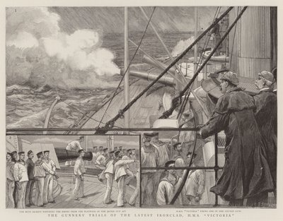 Die Schießversuche des neuesten Panzerschiffs, HMS Victoria von Charles J. Staniland