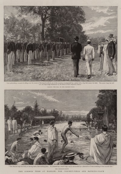 Das Sommersemester in Harrow, das Cricket-Feld und der Badeplatz von Charles J. Staniland