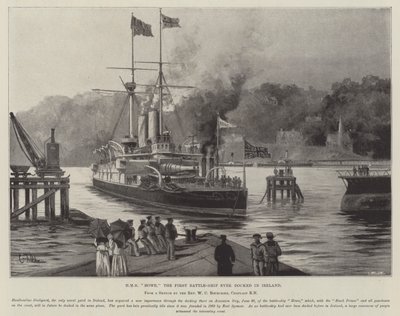 HMS Howe, das erste Schlachtschiff, das jemals in Irland angedockt wurde von Charles John de Lacy