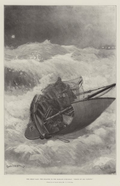 Der große Sturm, das Unglück des Margate-Rettungsboots, Freund aller Nationen von Charles John de Lacy