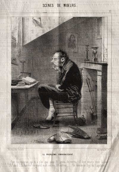 Szenen der Sitten: Das peinliche Problem... von Charles Joseph Traviès de Villers