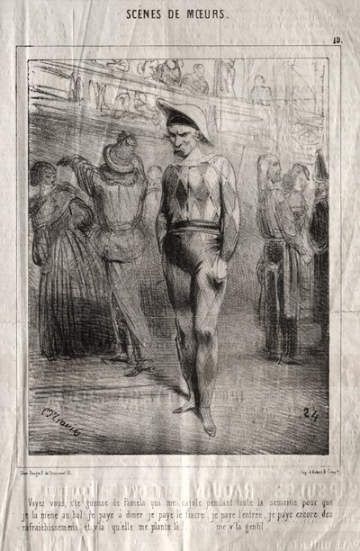 Szenen der Sitten: Sehen Sie, diese Bettlerin von Pamela, die mich die ganze Woche über schmeichelt... von Charles Joseph Traviès de Villers