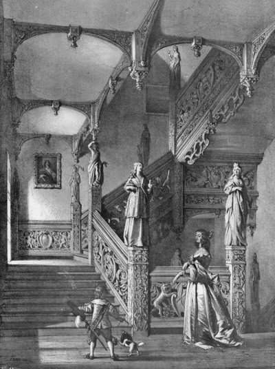 Die Treppe, wie sie im Alten Haus in Aldermaston, Berks stand von Charles Latham