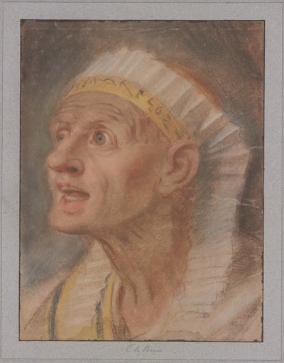 Kopf einer Königin mit ägyptischem Kopfputz aus den „Königinnen zu Füßen Alexanders des Großen“ von Charles Le Brun