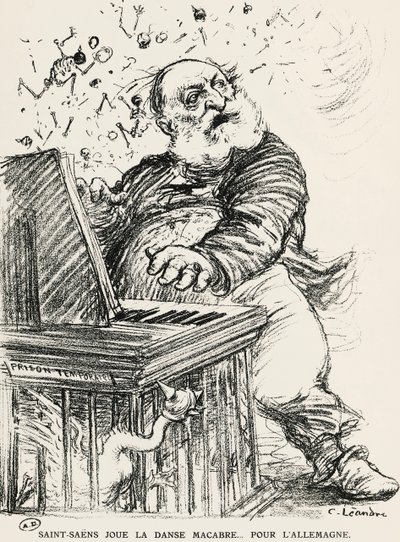 Karikatur von Charles Camille Saint-Saens, französischer Komponist, Pianist und Organist von Charles Leandre