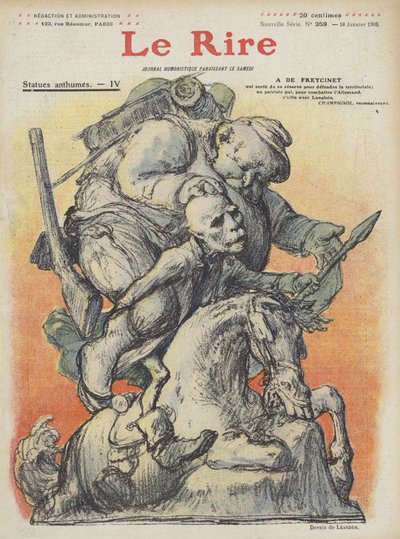 Karikatur des französischen Premierministers Charles de Freycinet. Illustration für Le Rire von Charles Leandre