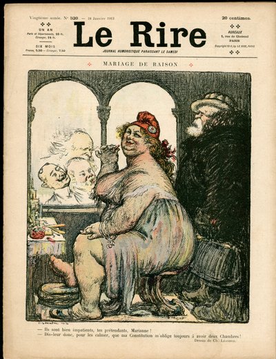 Titelblatt von „The Laughs“, Satirique en Couleurs von Charles Leandre
