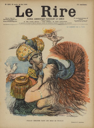 Zar Nikolaus II. von Russland, Illustration für Le Rire von Charles Leandre
