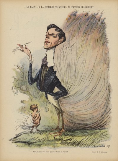 Francis de Croisset, französischer Dramatiker, Romanautor und Librettist. Illustration für Le Rire von Charles Leandre